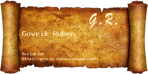 Govrik Ruben névjegykártya